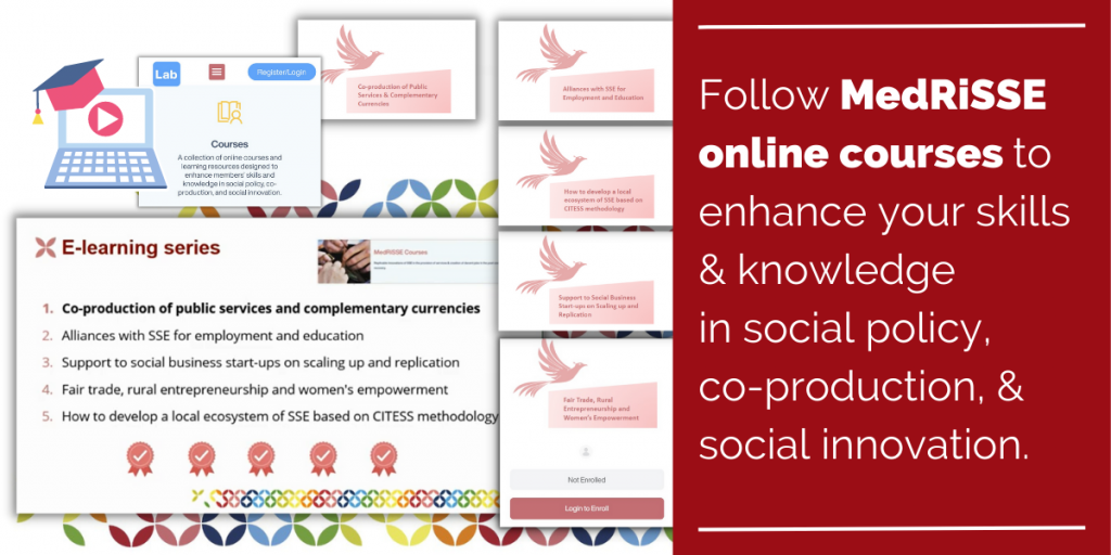 Follow MedRiSSE online courses to enhance your skills & knowledge in social policy, coproduction and social innovation