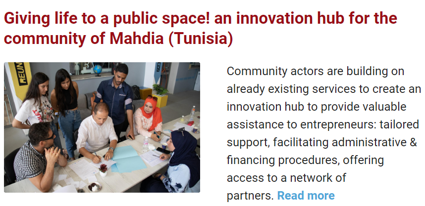 Giving life to a public space! an innovation hub for the community of Mahdia (Tunisia)